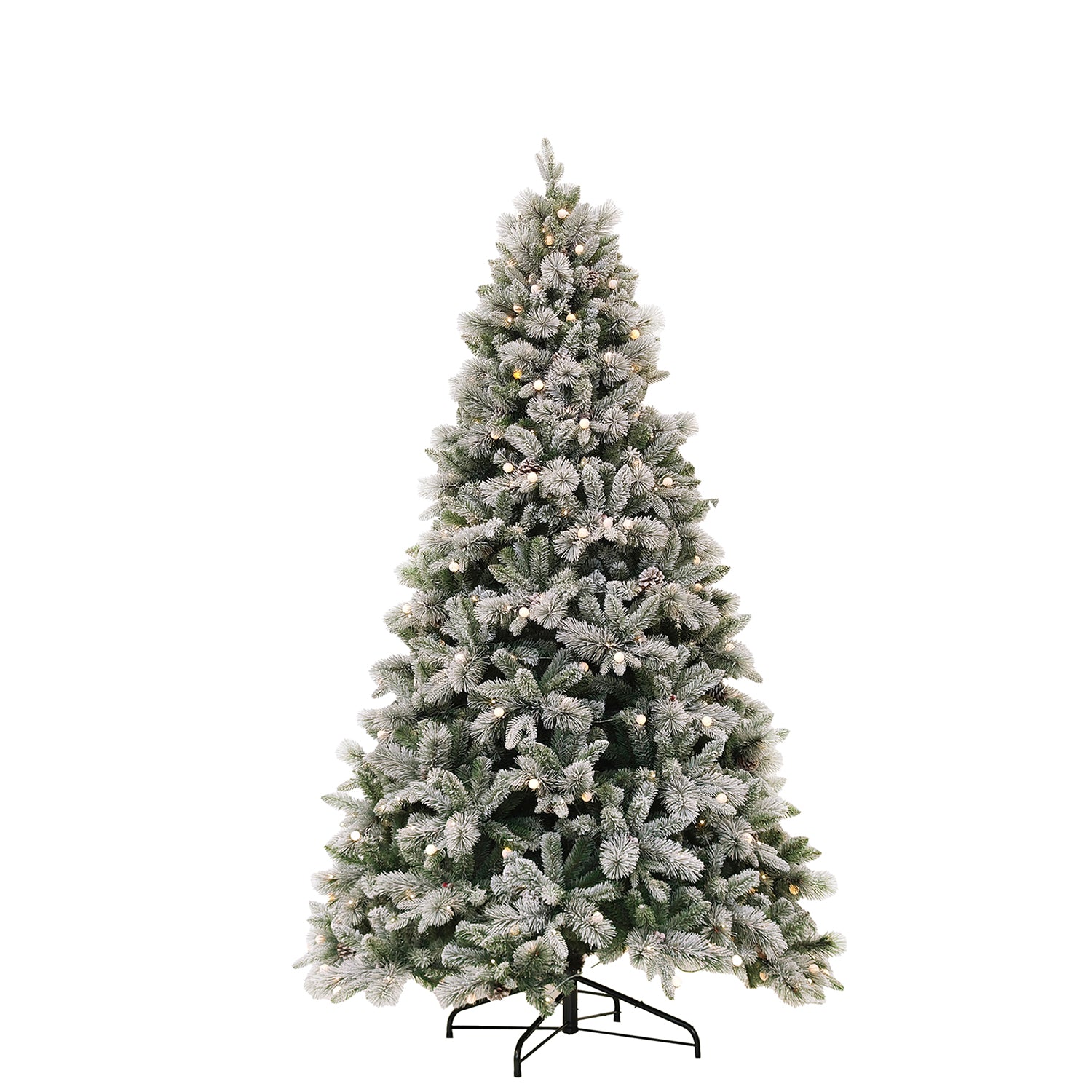 DICTROLUX - Albero di Natale Luminoso Frost Innevato 200 LED Bianco Caldo - h180 cm diametro alla base 115 cm